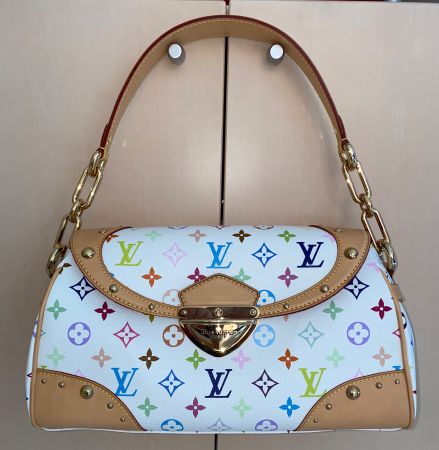Original Louis Vuitton BEVERLY MM Blanc Multicolor Quittung