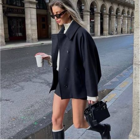 Veste iconique noire courte Zara XS