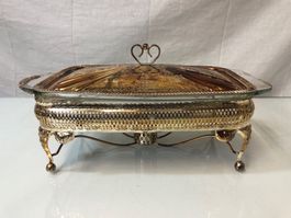 Dekorativer Hochzeitsbüffet-Wärmer mit Pyrex-Auflaufform