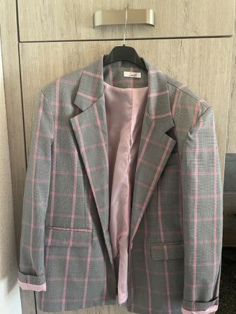 Blazer à carreaux gris XS