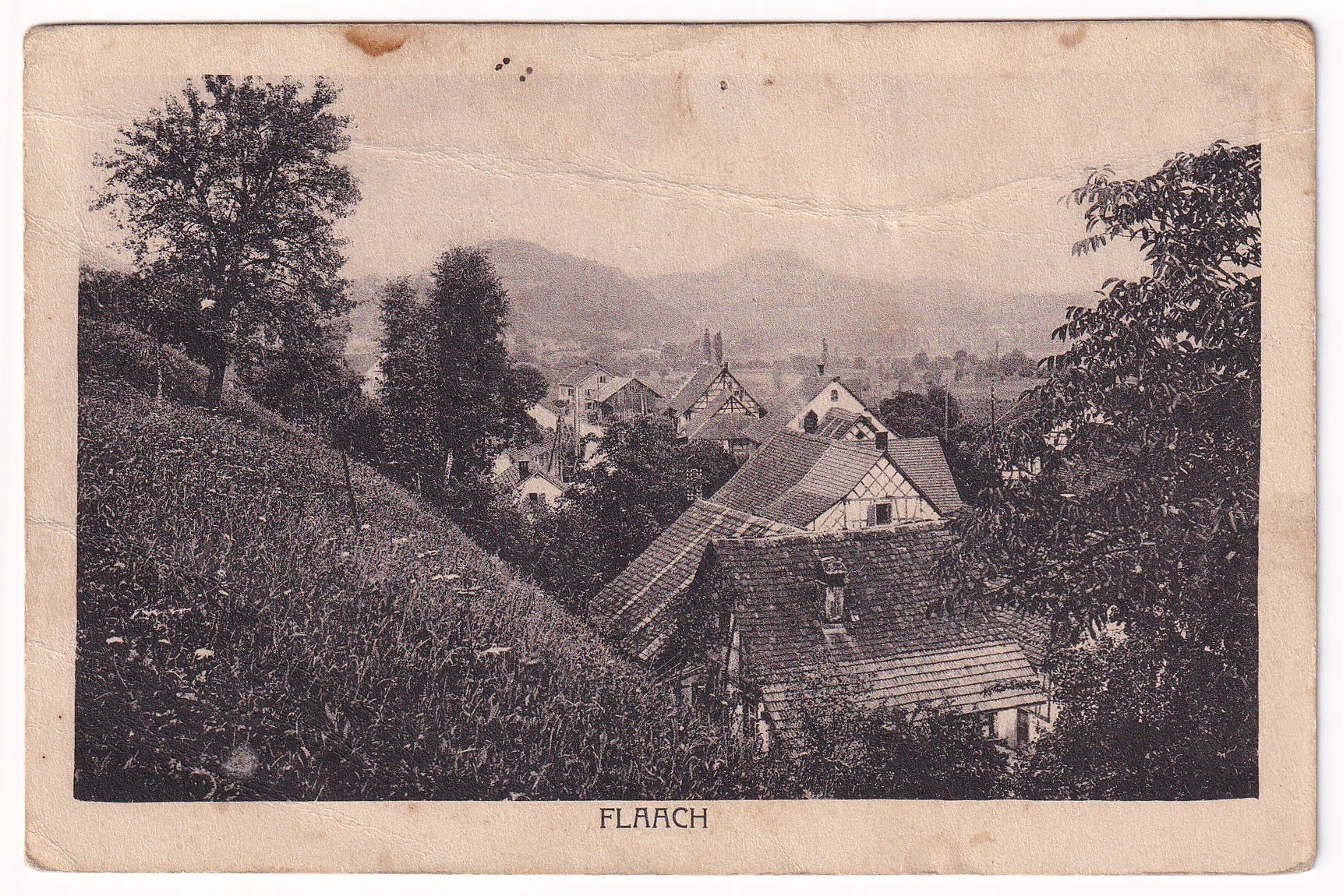 Cartes postales: Flaach  1927 – Défectueux à Cormoret par Pascalll2001