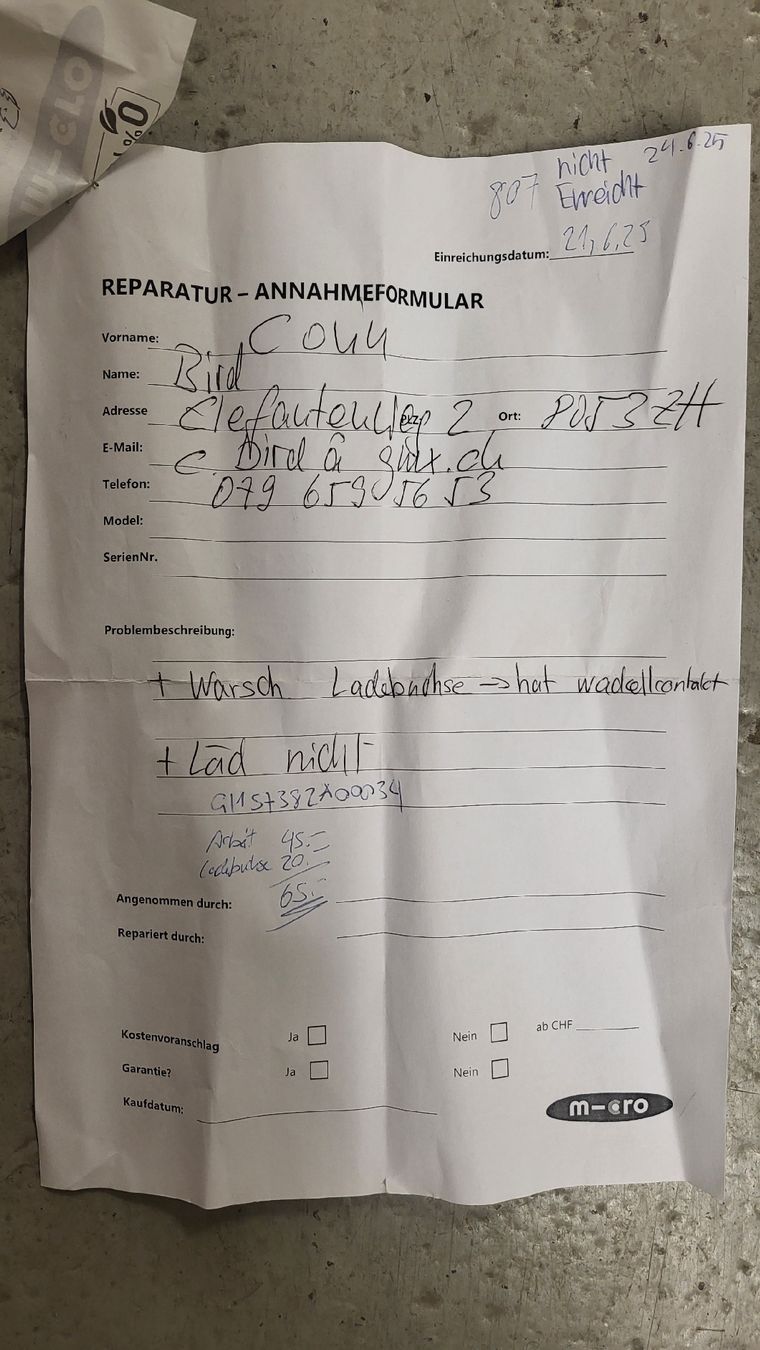 Micro Kickboard: Micro Colibri - E-Scooter, in gutem Zustand – Usato da Zürich venduto da julianfr 6