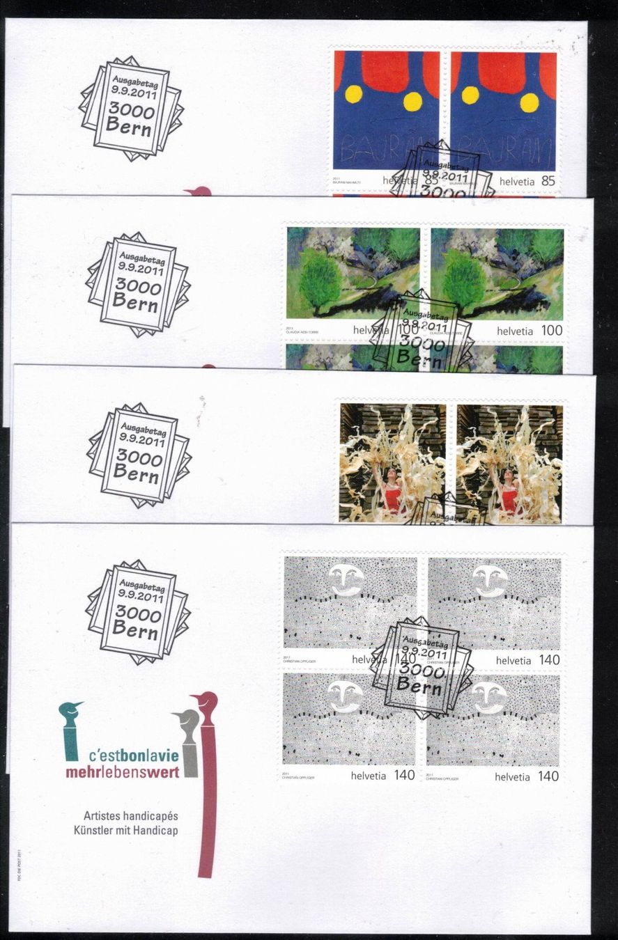 Tutti i francobolli: 2011 FDC 4er Künstler  aus ABO – Usato da Rheinau venduto da loxis