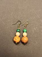 Ohrring, Schmuck, Perlen aus Holz,Stein, Perlmut
