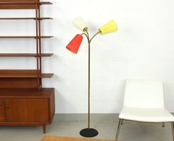 🔅VINTAGE Stehlampe mit bunten Tütchen aus Bast MID-CENTURY