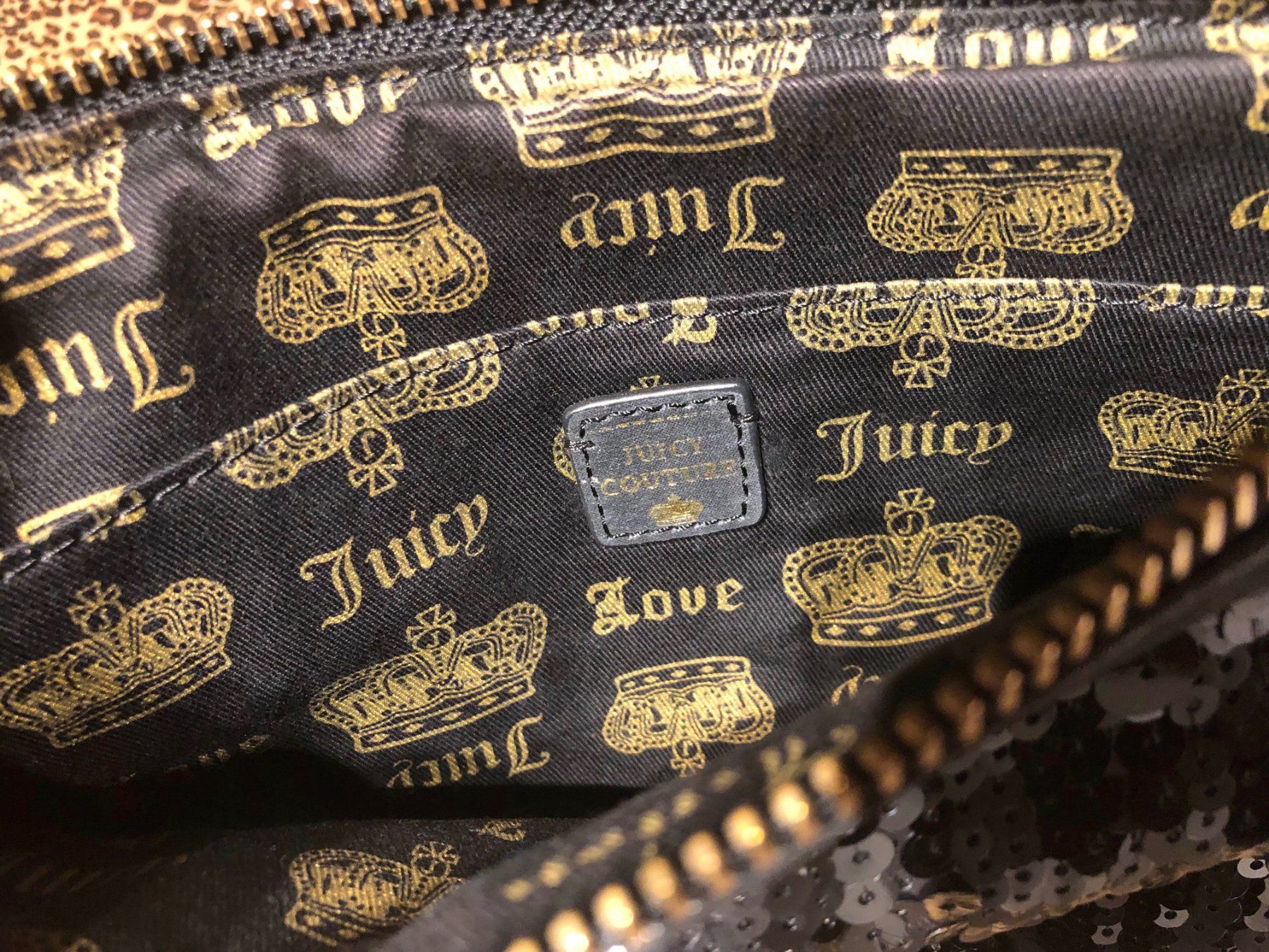 Juicy Couture Borse da donna: Juicy Couture Large Black Leather Sequin Clutch – Usato da Founex venduto da sweetcouture 8