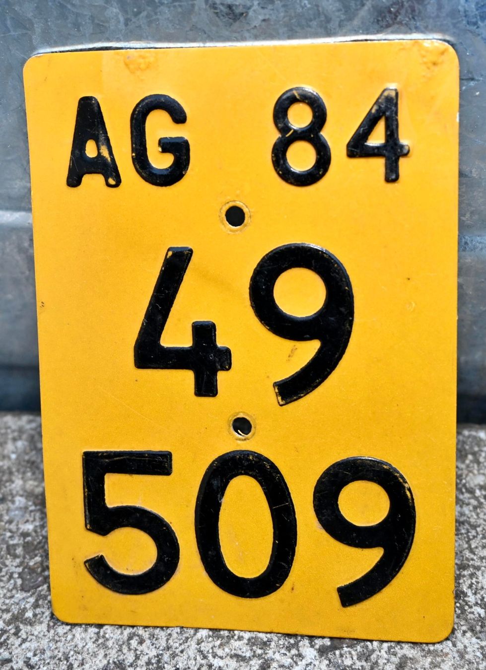 Insegne: Mofanummer AG 84 TÖFFLINUMMER 49509 – Usato da Pfaffhausen venduto da mono_rec 2