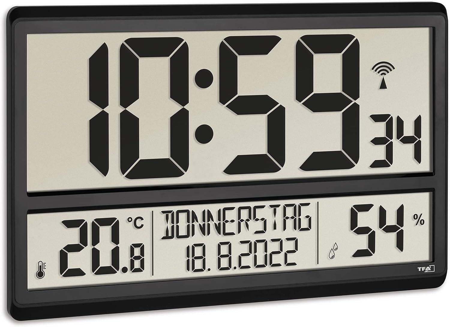Orologi da terra & Orologi da parete: Wanduhr digital, mit Temperatur und Luftfeuchtigkeit – Nuovo e nell'imballaggio originale da Nuglar venduto da SaleRitter