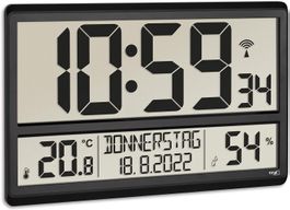 Wanduhr digital, mit Temperatur und Luftfeuchtigkeit