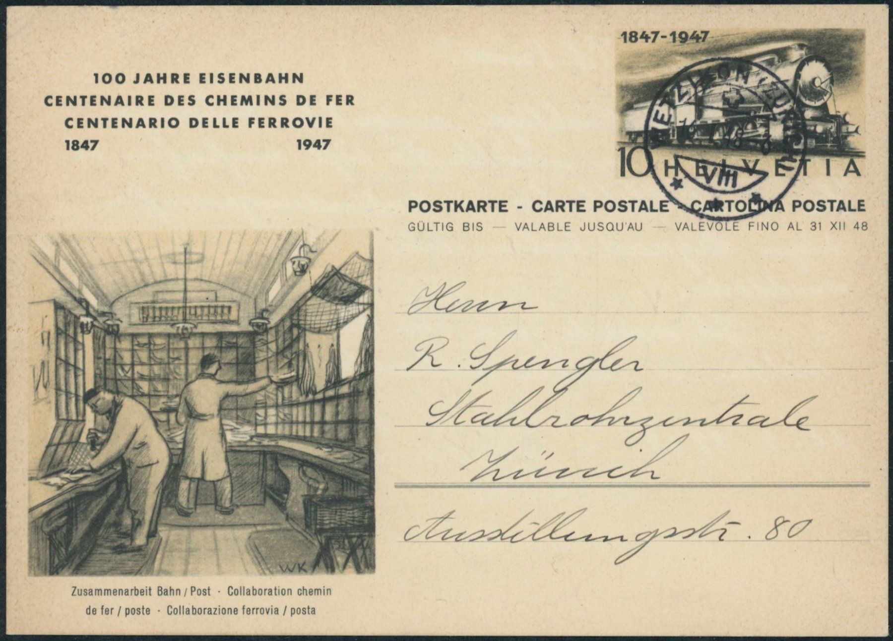 Tutti i francobolli: ZH Wetzikon - Bildpostkarte - Bahn – Usato da Schindellegi venduto da leecollect