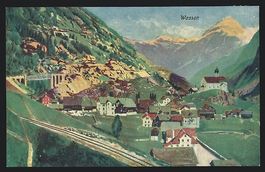 Wassen, Ortsansicht mit der Kirche im Be