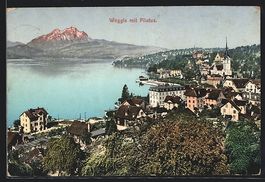 AK Weggis, Totalansicht mit Pilatus