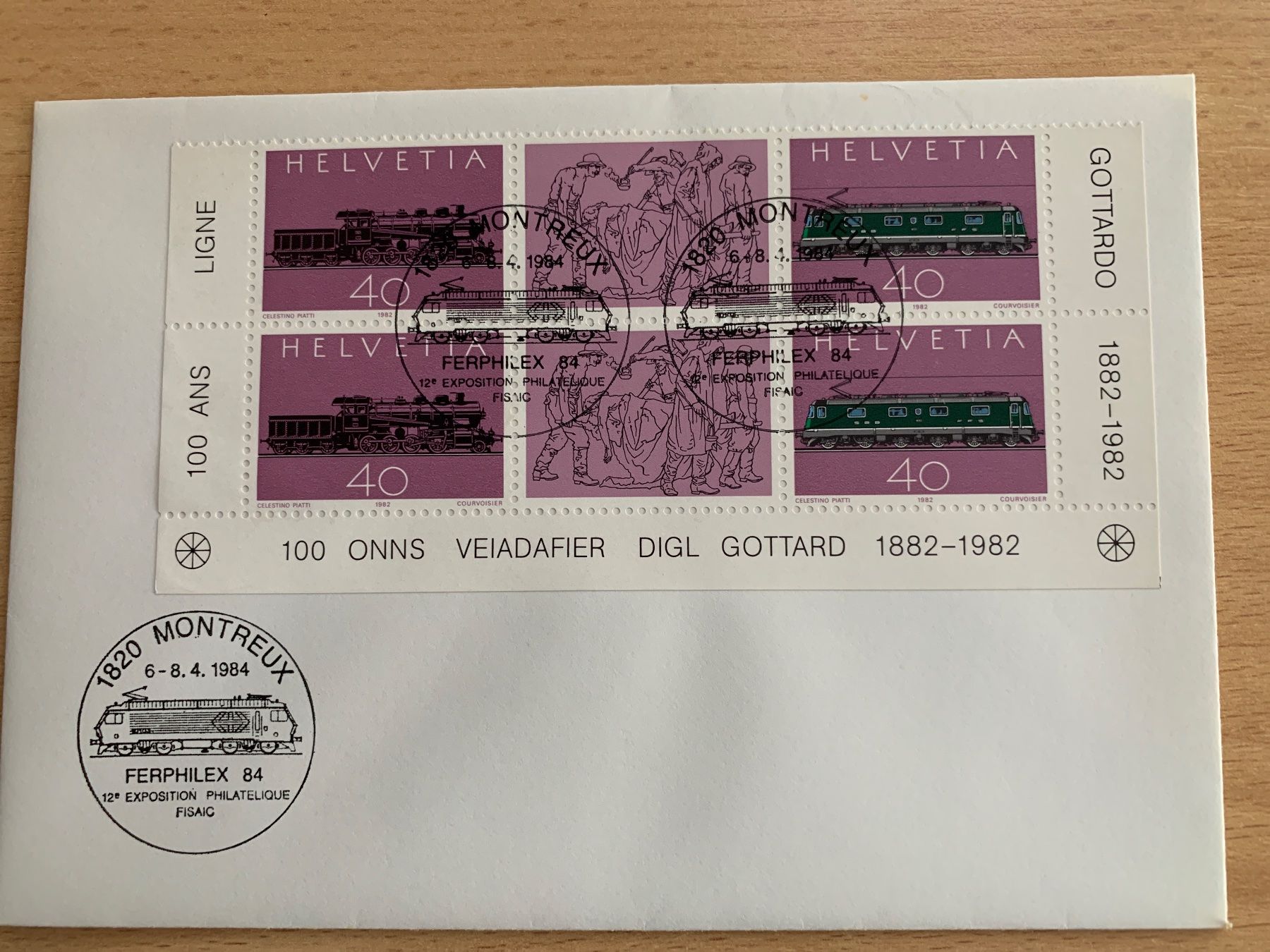Alle Briefmarken: Schweizer Briefmarken 100 Jahre Gotthard 1882-1982 – Gebraucht aus Ibach von lisch3