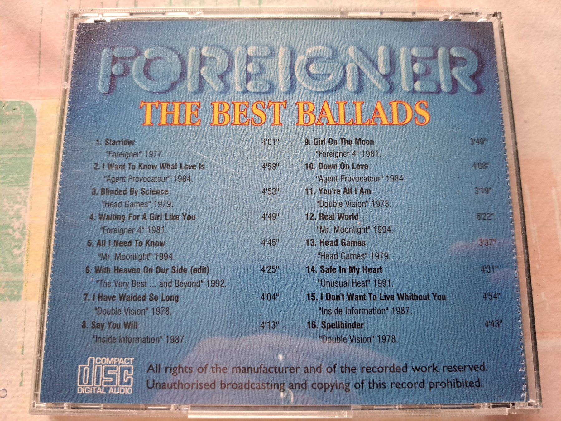CD: Cd Foreigner - The best ballads  – Usato da Pully venduto da bro_n52j 1