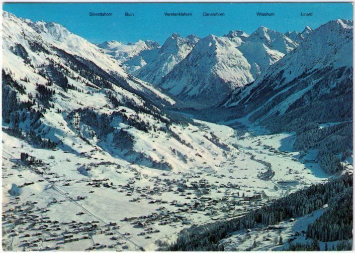 Cartoline postali: Klosters - Silvretta Gruppe – Usato da Binningen venduto da Mountainrider