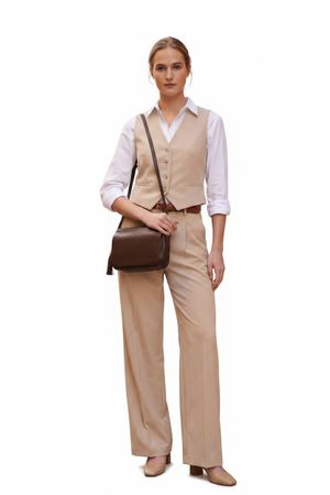 Nadine Braun Leder Tasche Crossbody Braun