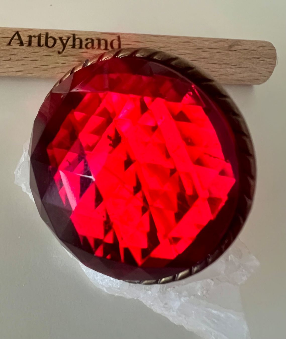 Autres bijoux: Vintage Kette & Brosche Rubinrot Glas leuchtendes Ensemble – D'occasion à Ruswil par artbyhand 6