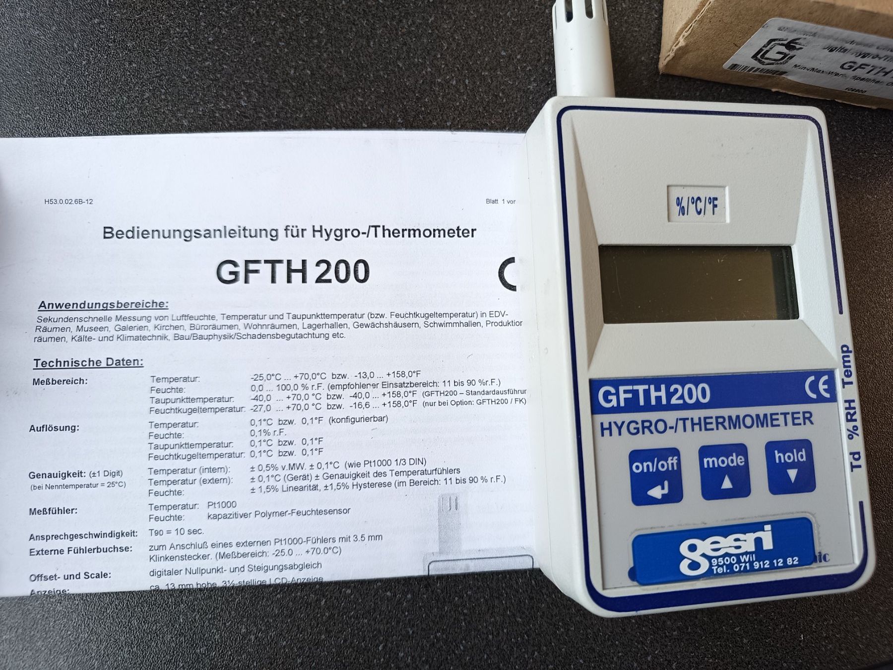 Misurare: GFTH 200 Hygro- / Thermometer – Nuovo (secondo la descrizione) da Oberegg venduto da A-Z.Handel.Loehrer 4