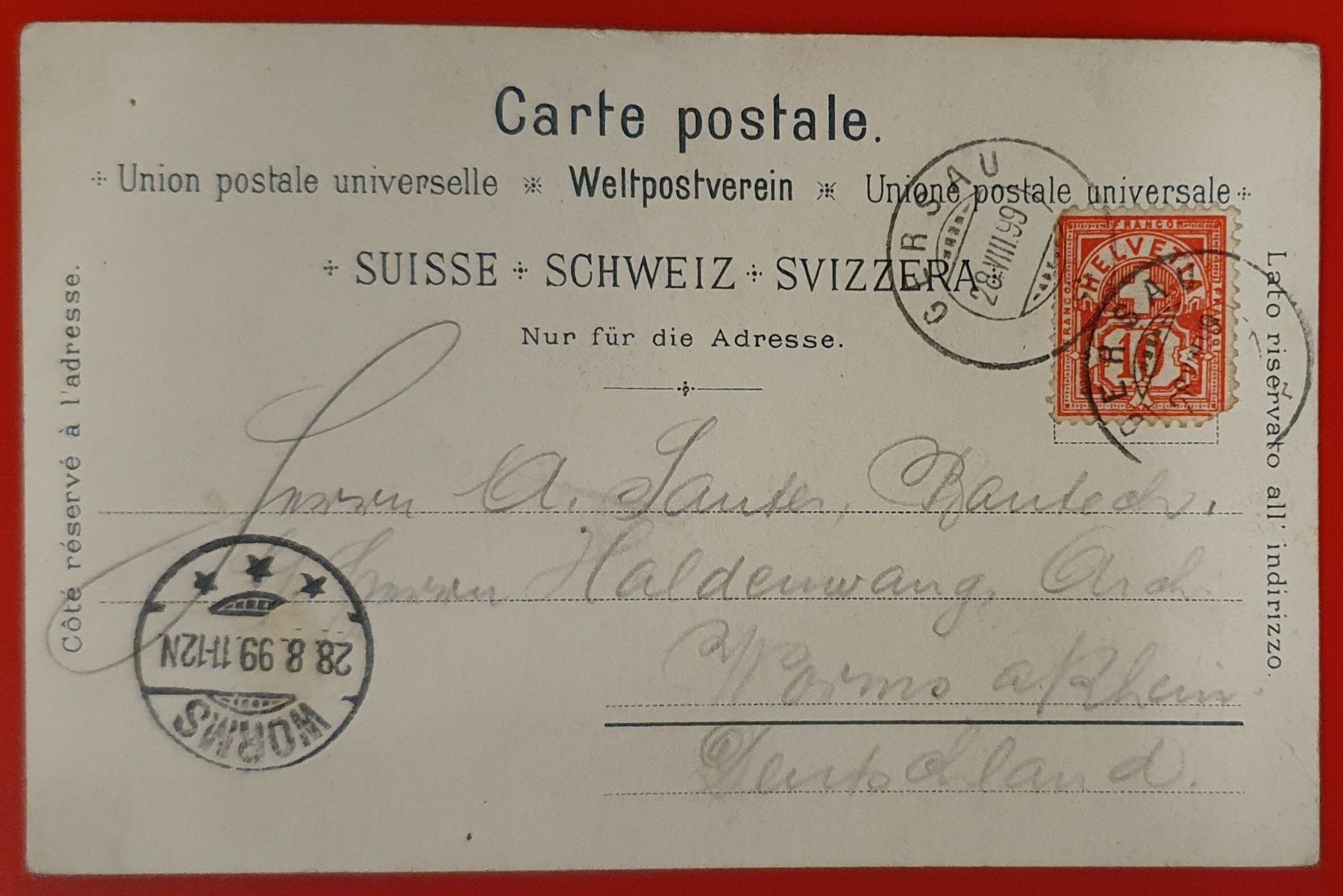 Ansichtskarten: Gruss aus Gersau 1899 - Hotel Müller – Gebraucht aus Kreuzlingen von Rschweiz1 1