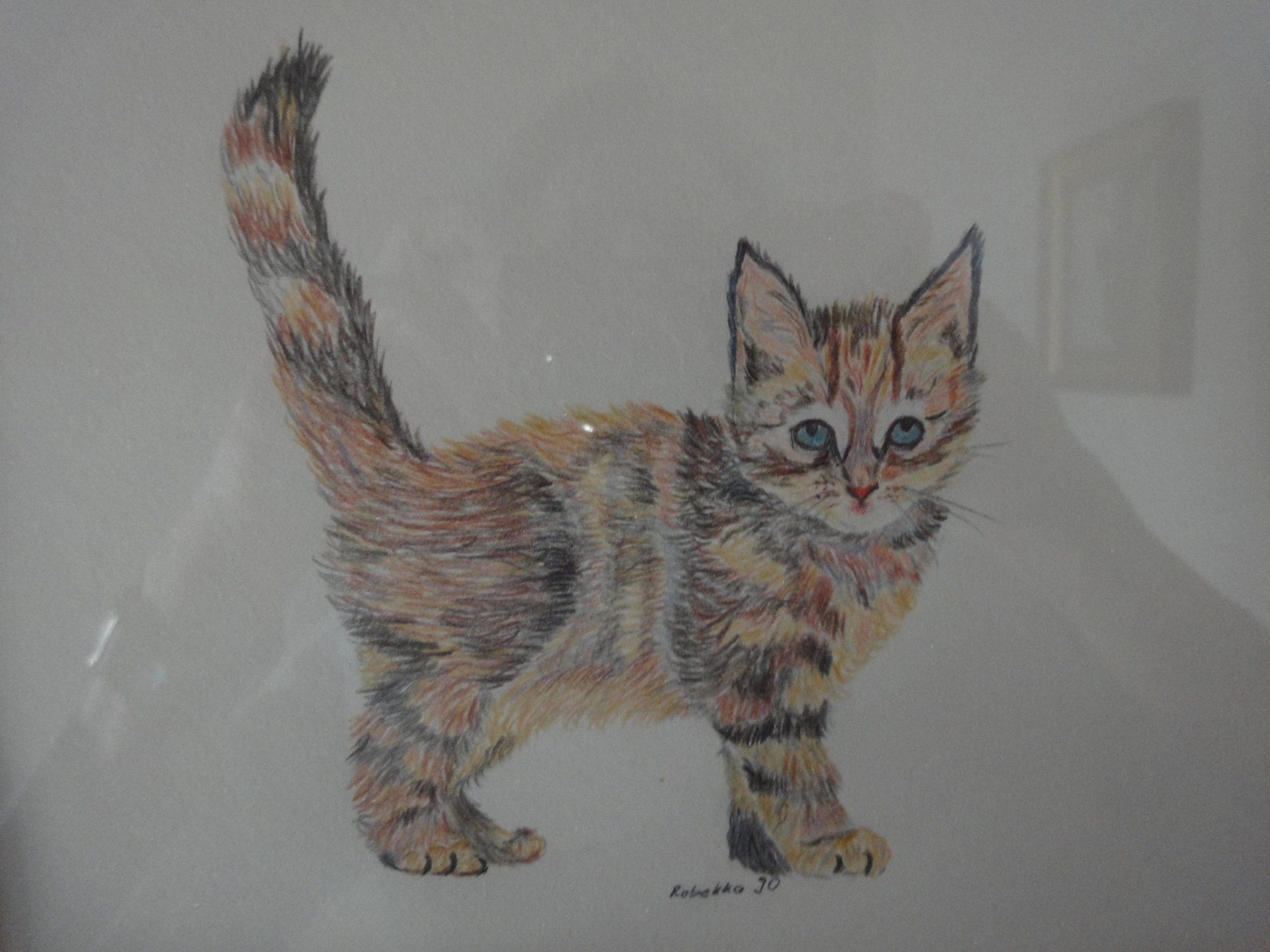 Gemälde: Katze - Farbstiftzeichnung – Gebraucht aus Biel/Bienne von 07helios032 1