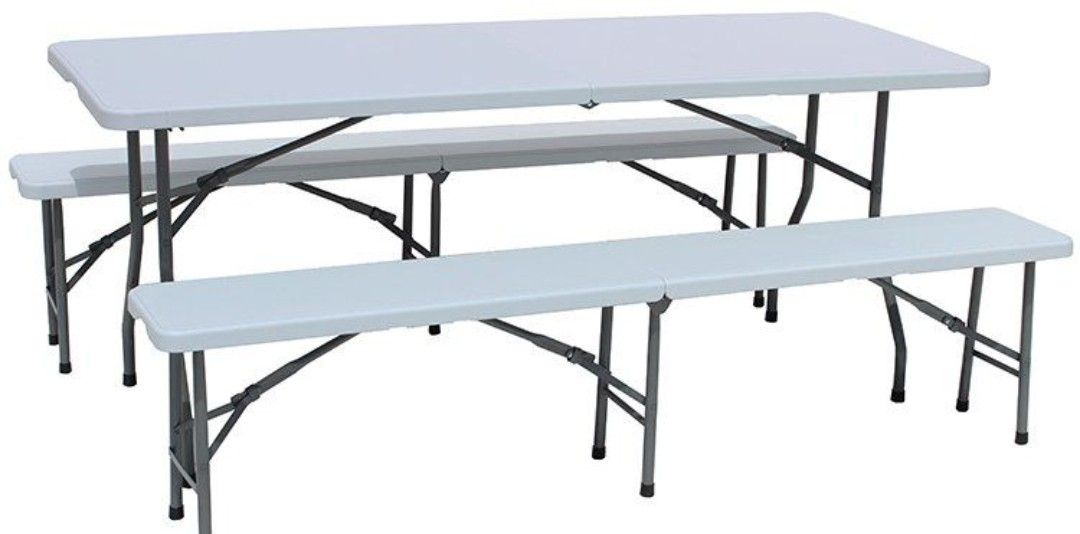 Set di tavolo e panche: Festbank Garnitur weiss – Nuovo (secondo la descrizione) da Wabern venduto da jnk7