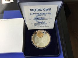 Euro-Gigant,Österreich 2022,versilberte Medaille 65mm PP