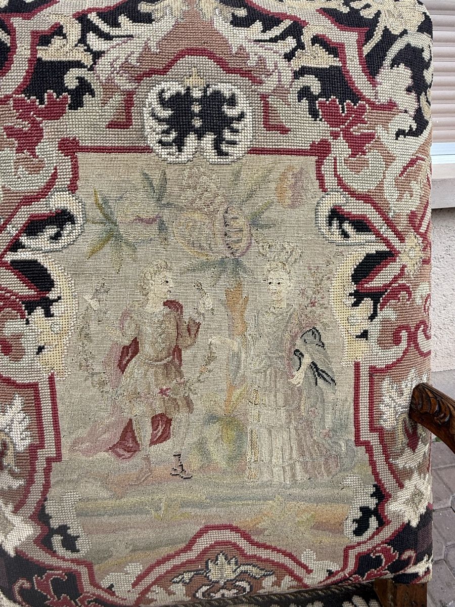 Sedie: Antiker Stuhl mit Wandteppichbezug, – Usato da Aarburg venduto da Yula24 1