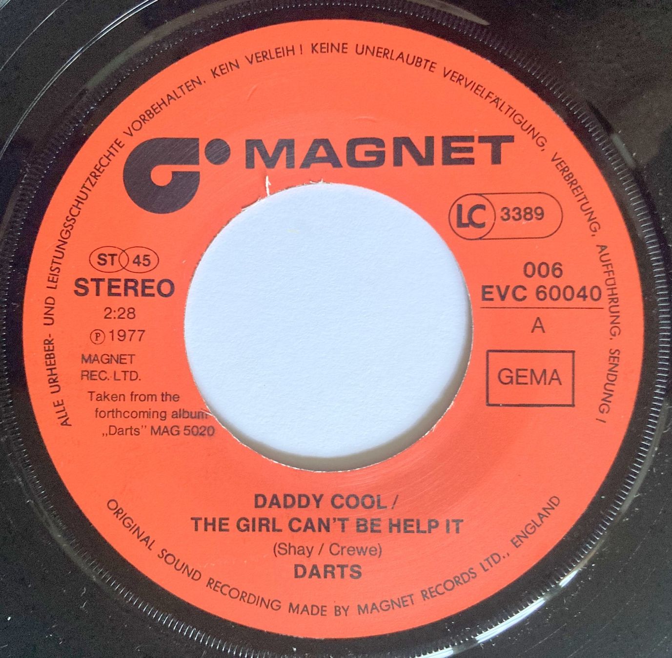 Dischi in vinile: DARTS - DADDY COOL – Usato da Bottens venduto da hotter-than-hell 2