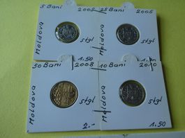 Moldawien,  Konvolut alte Münzen 2005-10