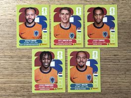 5 Panini FIFA World Cup 2026 Sticker Niederlande Konvolut