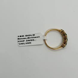 Ringe: Echt 18K Gold - Brilliant, Smaragd Ring – Gebraucht aus Luzern von Luzern-Goldhaus 2