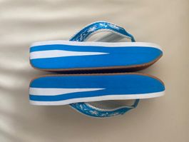 SUMMERTIME - stylische Flip-Flops, blau/weiss, 39