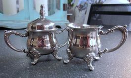 Vintage Zuckerdose+Milchkännchen Barockstil Godinger 80/90er