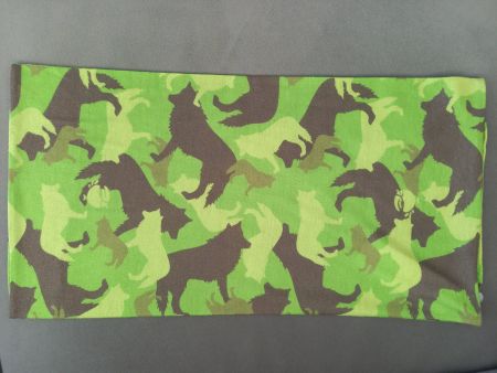 Schlauchschal grün braun mit Wolf-Motiv, Jako-o