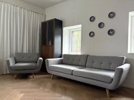 Sessel und 3er Sofa/Couch in grau von Sofacompany