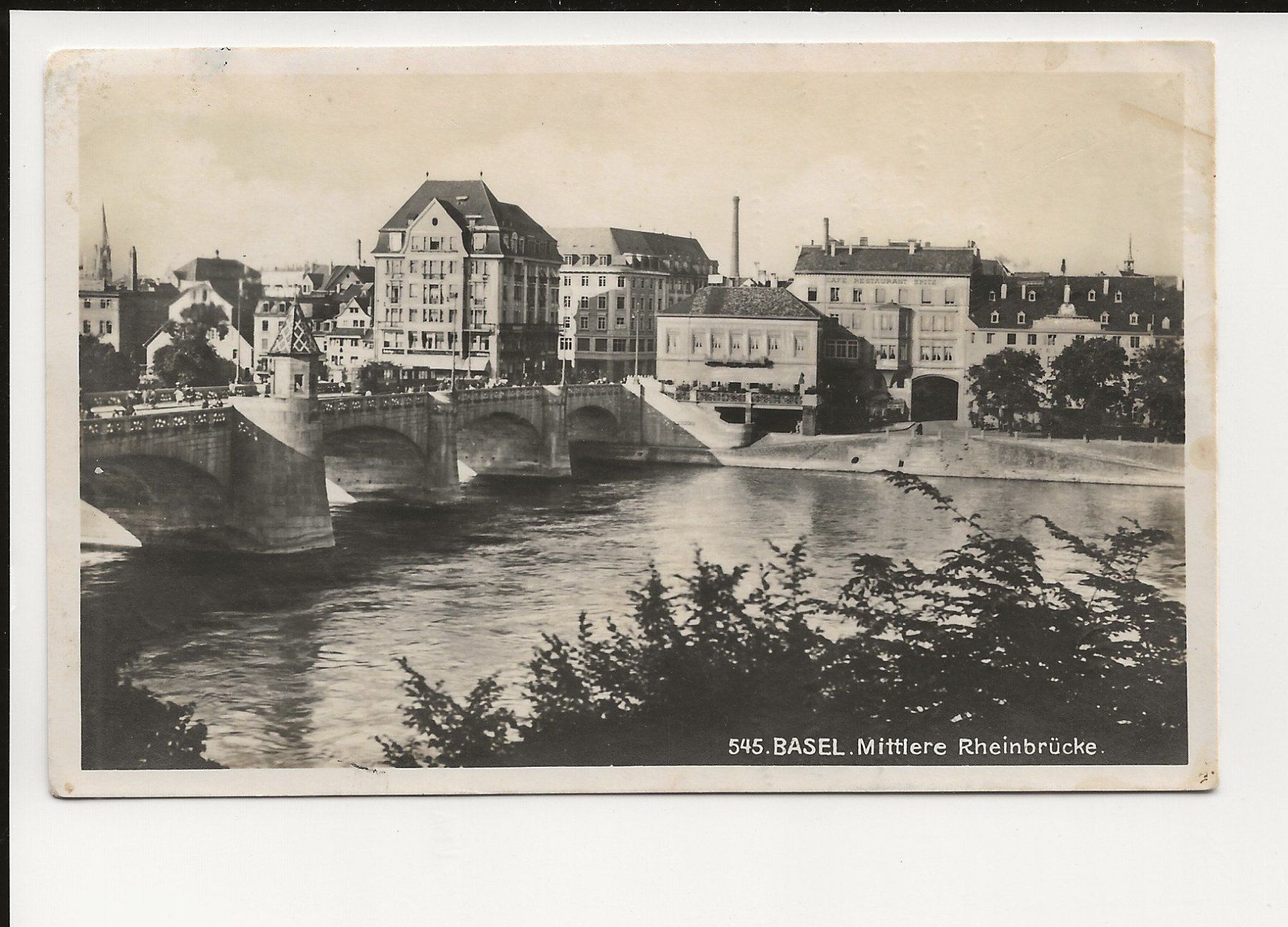 Cartoline postali: AK 1927  Basel, Mittlere Rheinbrücke – Usato da Greifensee venduto da 315WDO