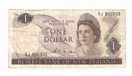 Banknote mit Queen Elisabeth II / New Zealand 1 Dollar