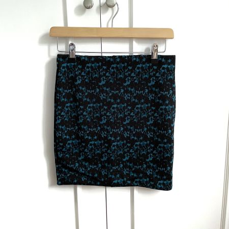 H&M Jupe Moulante Droite Noire & Verte - Taille 36 - NEUF