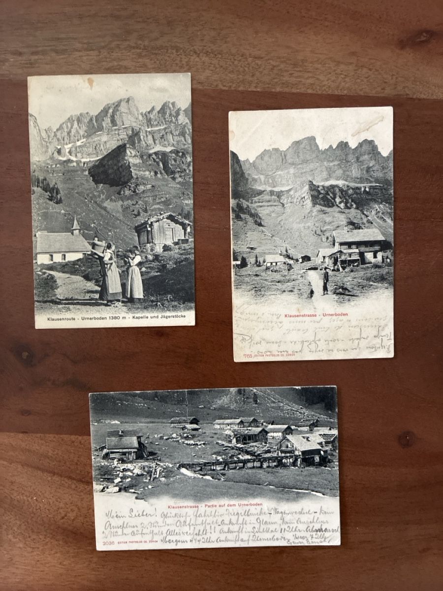 Ansichtskarten: 3 Ansichtskarten Schweiz vom Urnerboden UR – Gebraucht aus Oftringen von Cla.vD.74