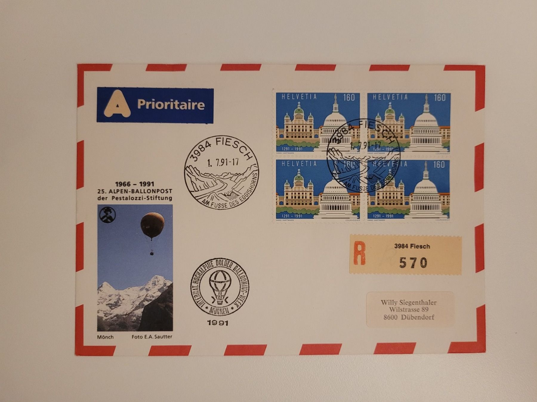 Tous les timbres: 25. Alpen Ballonpost – D'occasion à Inwil par Flower2325