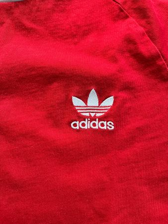 Vintage Adidas Shirt Gr. M, Rot-Weiss, Top&Cool