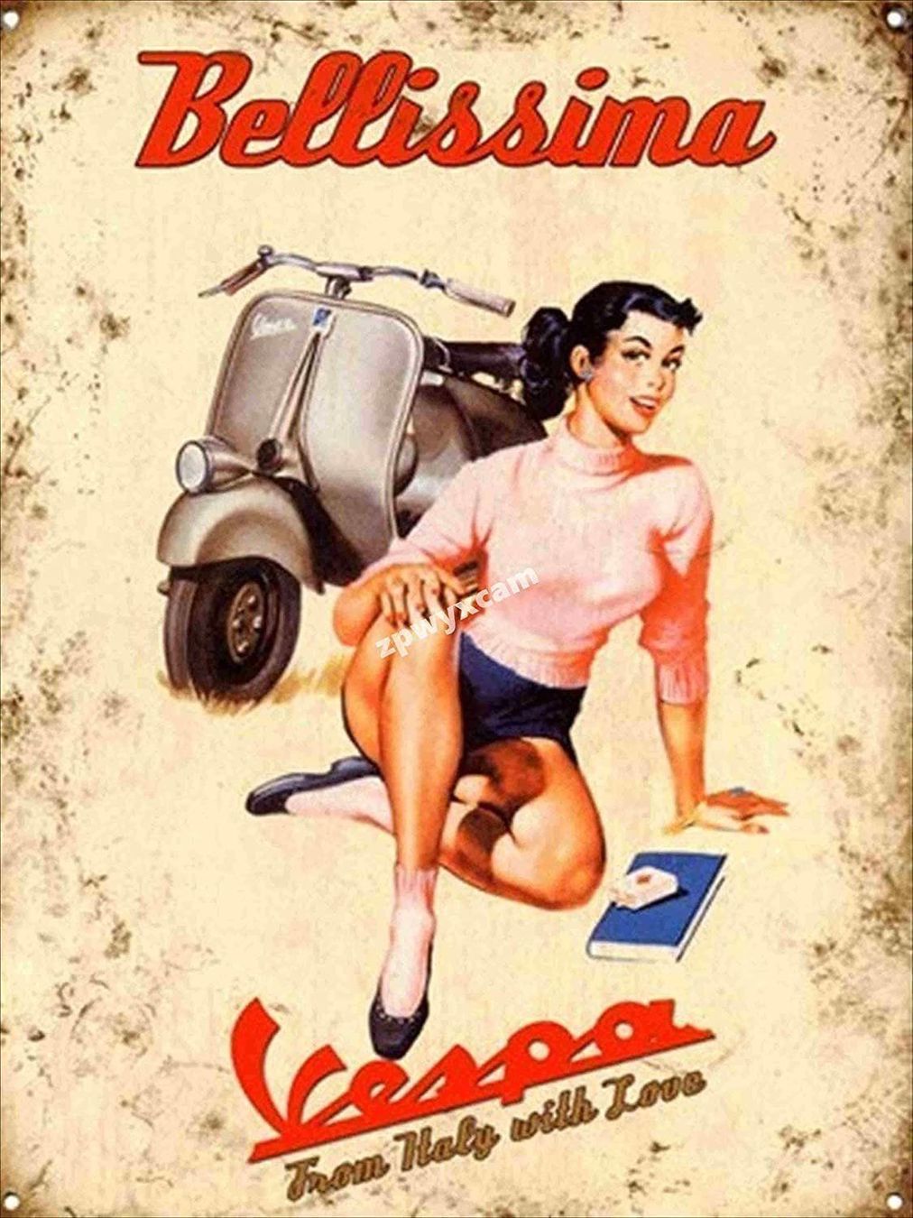 Vespa Insegne: Plaque vintage Blechschild Piaggio Vespa – Nuovo e nell'imballaggio originale da Uvrier venduto da AlpineTreasures
