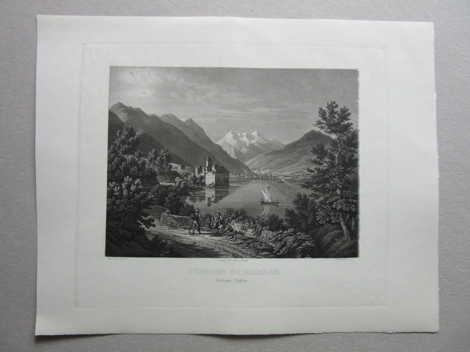 Stiche: SCHLOSS CHILLON  AQUATINTA BLATTGRÖSSE CA. 32X25 CM – Gebraucht aus Gersau von grafik-kunst 1