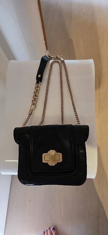 Borse da donna: Navyboot kleine Schwarze Ledertasche – Usato da Wolfhausen venduto da LoukAudio 2