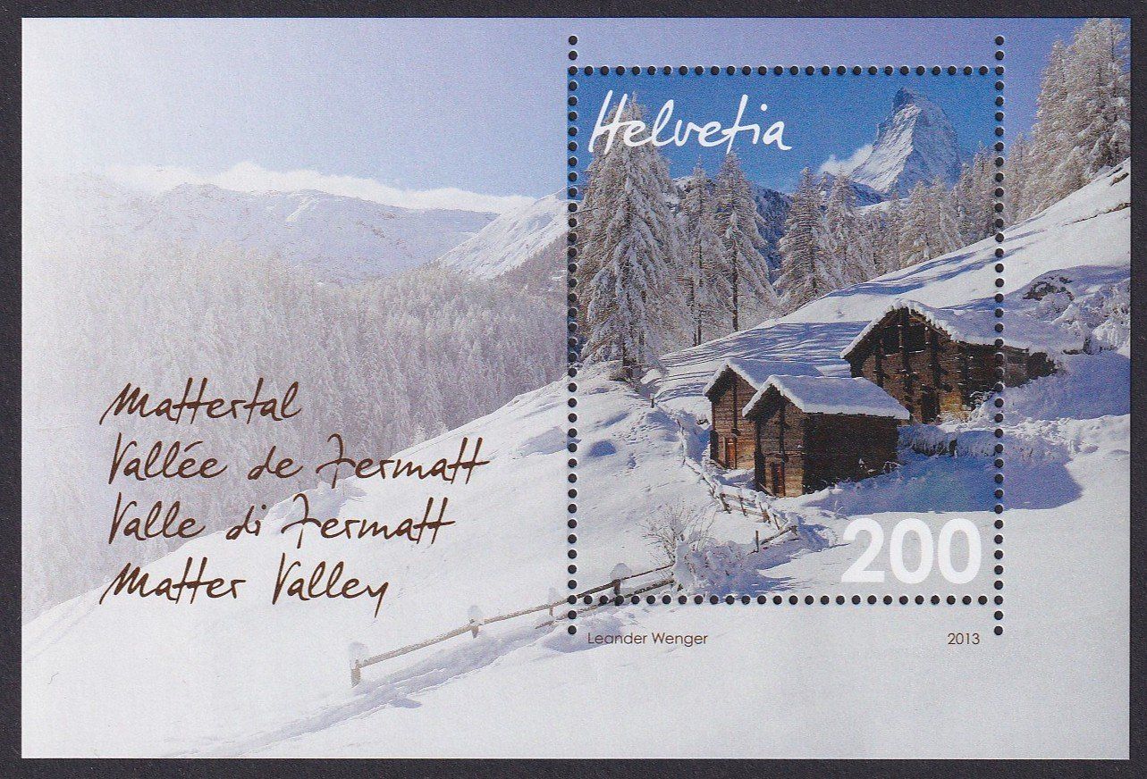 Tutti i francobolli: 2013, Mattertal Block Nr. 1490 postfrisch ** FW: 2.00 – Nuovo (secondo la descrizione) da Ebikon venduto da SilvioFreund