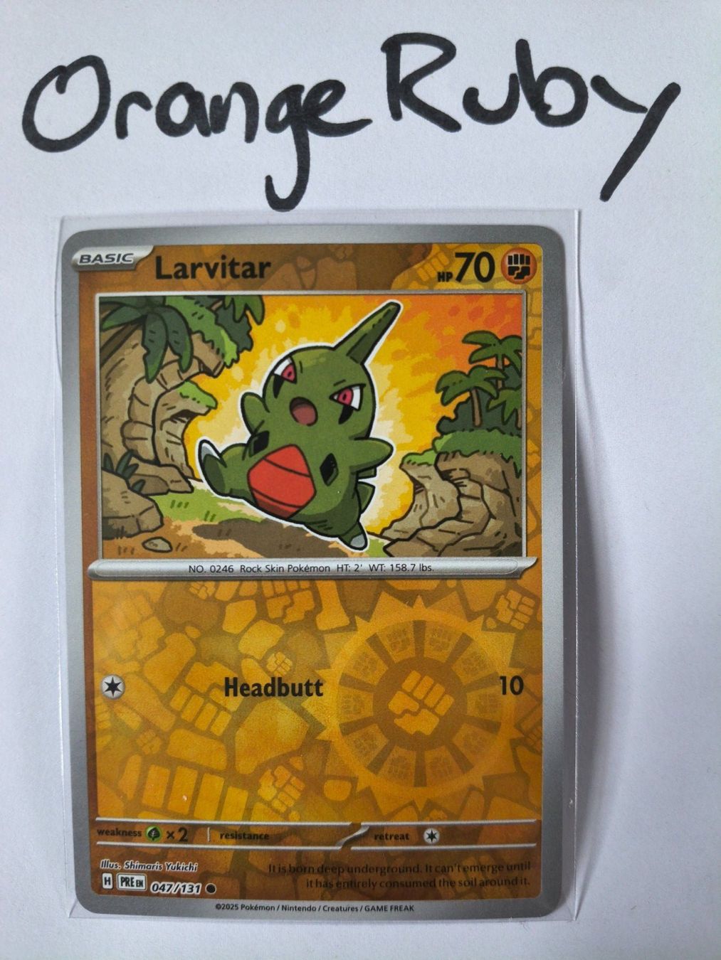 Pokémon Sammelbilder & Trading cards: Larvitar 047/131 REVERSE HOLO Prismatic Evolutions PRE EN – Gebraucht aus St. Gallen von OrangeRuby