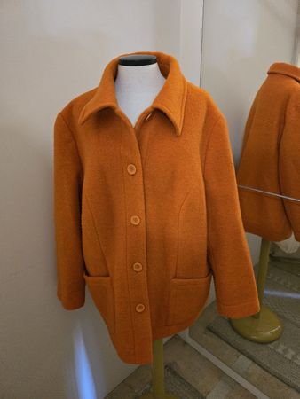 Oranger Wollmantel Fair Lady, Schurwolle, Herbst Winter
