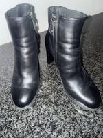 Stiefeletten Damen Leder Schwarz Grösse 38 Absatzhoehe 7cm