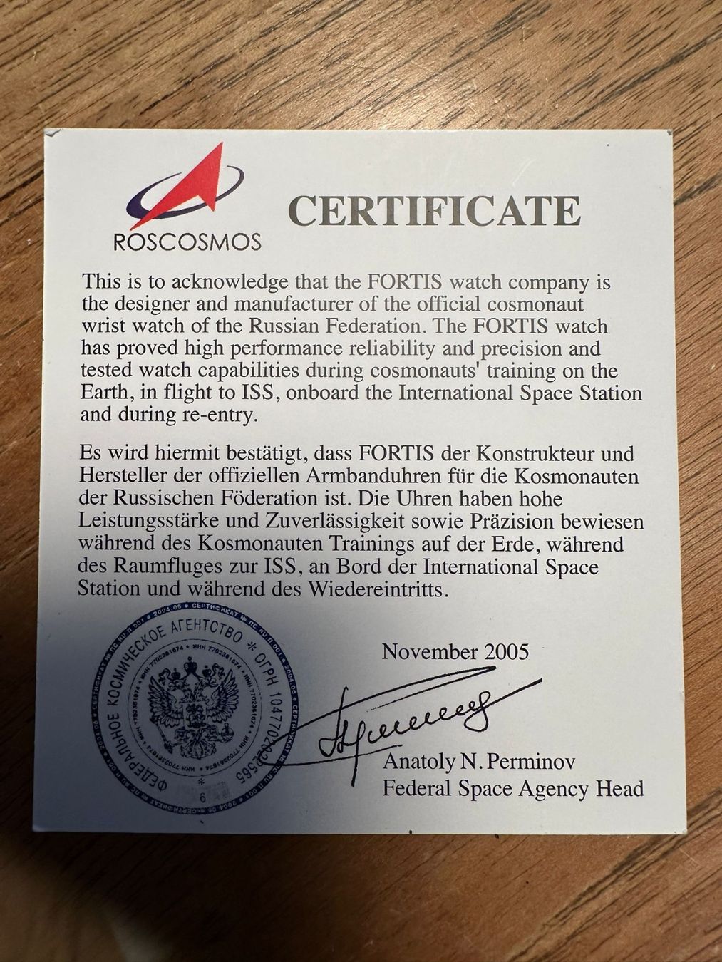 Fortis Orologi: Fortis Official Cosmonauts Chronograph – Usato da Fällanden venduto da Hannabelle 5