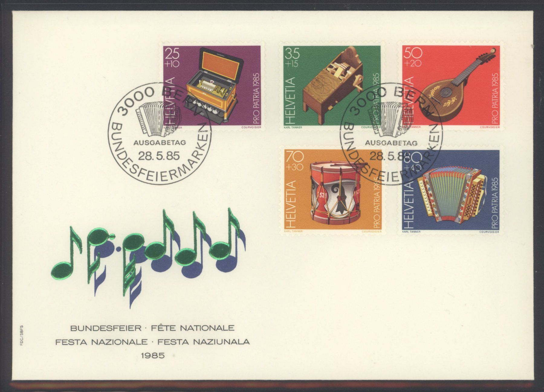 Tutti i francobolli: 1985, Pro Patria, FDC – Usato da Willisau venduto da Vollstempel